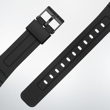 Primer plano de las correas de resina del Casio F-B100W.