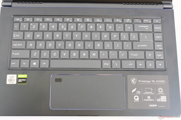 La disposición del teclado tiene mucho en común con la MSI GS65