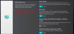 MyAsus: OLED Care - El fabricante recomienda activar el protector de pantalla