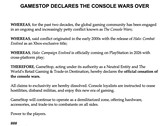 Una captura de pantalla de la declaración satírica de GameStop sobre X (fuente de la imagen: GameStop X)