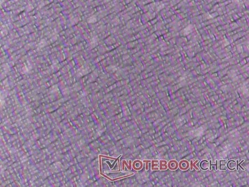 Conjunto de subpíxeles para ScreenPad. La gruesa capa mate es responsable de la granulación de la pantalla.