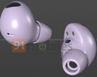 Los Galaxy Buds2 Pro deberían lanzarse en agosto en un evento repleto de Galaxy Unpacked. (Fuente de la imagen: 91mobiles &amp; @evleaks)