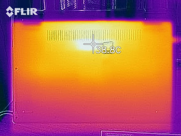 Distribución de calor del lado inferior (inactivo)