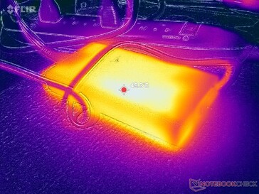 El adaptador de CA alcanza más de 50 C cuando funciona con cargas exigentes
