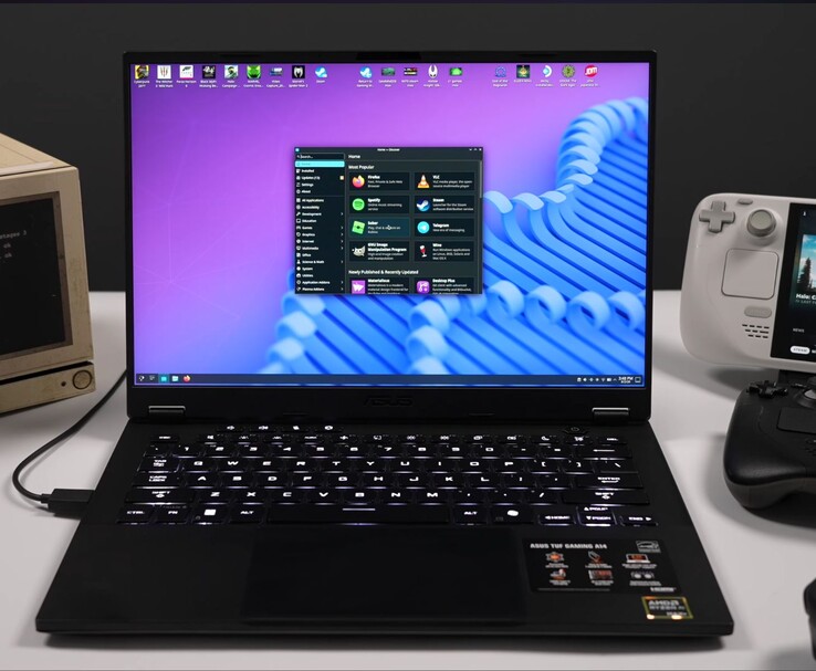 Modo de escritorio de SteamOS ejecutándose en el Asus TUF Gaming A14