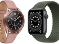 El monitoreo de la glucosa podría llegar a los futuros relojes inteligentes de Samsung y Apple. (Fuente de la imagen: Samsung Galaxy Reloj 3/Apple Reloj Serie 6).