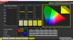 Barridos de saturación CalMAN (perfil: Predeterminado, espacio de color de destino P3)