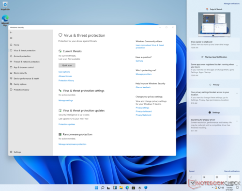 Aplicación Windows 11 Defender y Centro de Acción