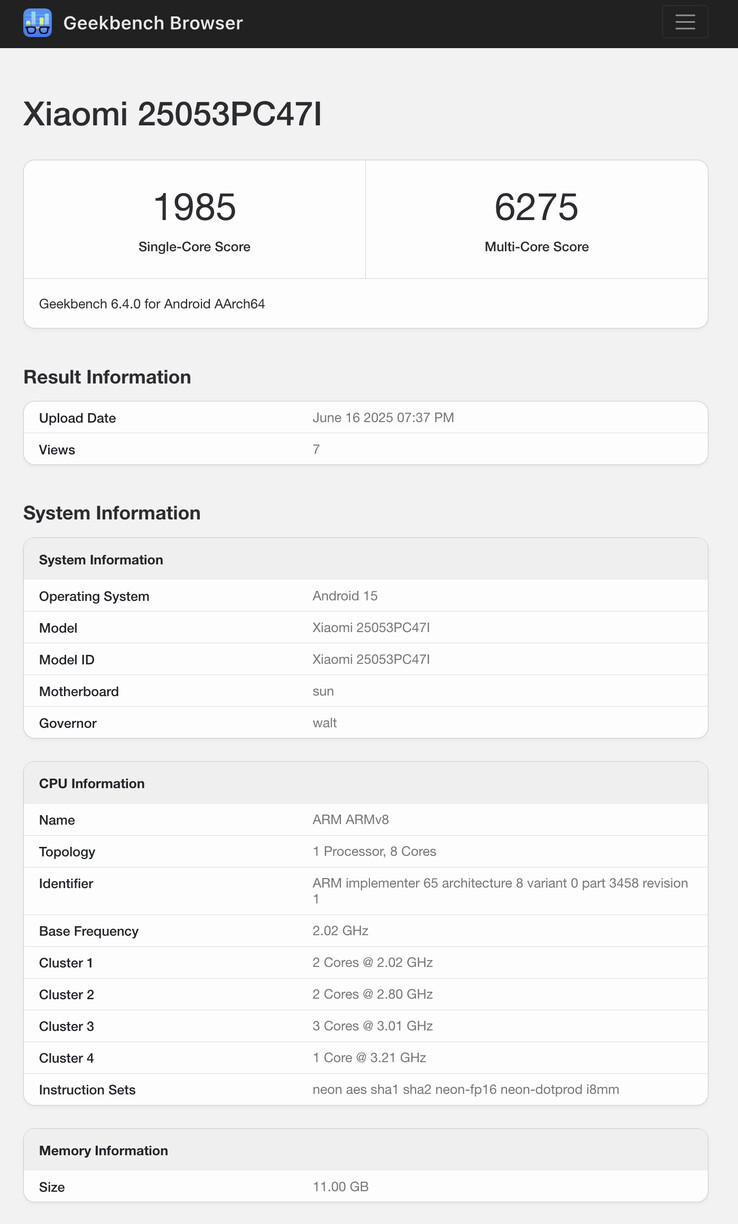 (Fuente de la imagen: Geekbench)