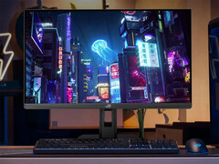 El renovado ROG Strix XG27UCS puede cambiar entre los modos 4K 160Hz y FHD 324Hz. En la imagen: una imagen promocional que muestra una configuración con el monitor para juegos. (Fuente de la imagen: Asus)