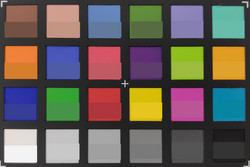 ColorChecker: La mitad inferior de cada área de color muestra el color de referencia.