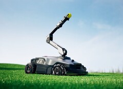 El NexLawn Master X puede lanzar pelotas a los perros y recoger fruta de los árboles. (Fuente de la imagen: Mova)