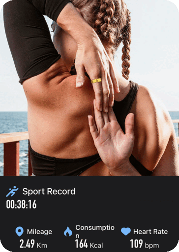 El anillo inteligente Qring Titan Pro registra los pasos dados, las calorías quemadas, así como el tiempo de actividad (Fuente de la imagen: Qring)