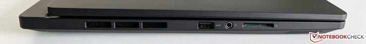 Izquierda: USB-A 3.2 Gen.2 (10 GBit/s), audio de 3,5 mm, lector de tarjetas SD