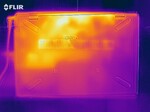 Mapa de calor de la parte inferior del dispositivo bajo carga