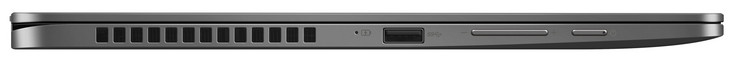Lado izquierdo: USB 3.1 Gen 1 (Tipo A), control de volumen, botón de encendido