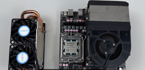 Zócalo de la CPU y GPU desprendida (Fuente de la imagen: 小明白 en Youtube)
