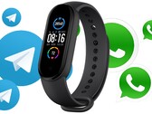 La Mi Band 6 podría permitir a los usuarios comunicarse a través de servicios de mensajería populares. (Fuente de la imagen: Xiaomi (Mi Band 5 en la imagen)/Medio - editado)