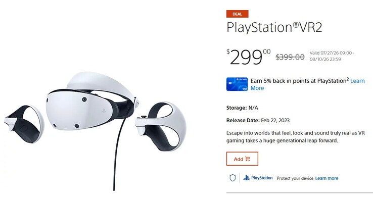 El PSVR 2 aparece con un descuento de 100 dólares. 