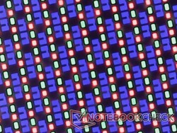 Nítida matriz de subpíxeles OLED de la superposición brillante