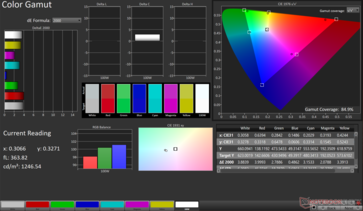 Pantalla P3 2D Gama de colores: 84,9% de cobertura
