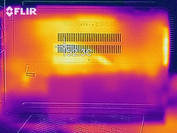 Temperaturas de la superficie de la carcasa superior con el sistema bajo carga sostenida