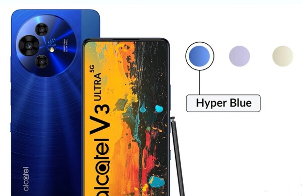 El Alcatel V3 Ultra estará disponible en tres colores, incluido el Hyper Blue. (Fuente de la imagen: Flipkart)