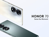 El Honor 70 tiene una pantalla de 6,67 pulgadas y un escáner de huellas dactilares en la pantalla. (Fuente de la imagen: Honor)