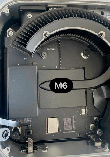 La NAND está soldada en el Mac Mini M6