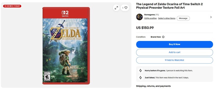 La nueva versión de «Zelda: Ocarina of Time» aparece a la venta en eBay.