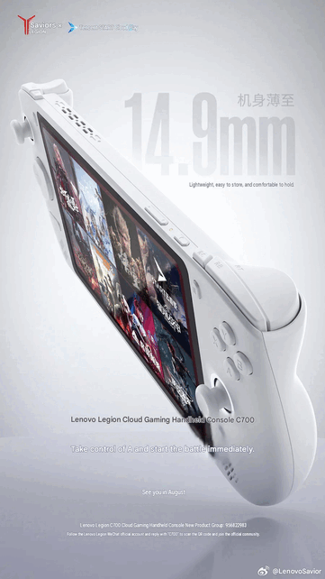 Lenovo destaca el grosor de la consola portátil para videojuegos Legion C700 (traducción automática)