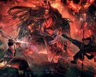 Una imagen que muestra a dos personajes y un monstruo en Nioh: Complete Edition.
