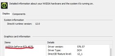 Captura de pantalla de la pestaña GPU de Nvidia dentro de la sección Información del sistema en el Panel de control de Nvidia en Windows 11. (Fuente de la imagen: Captura de pantalla de Windows)
