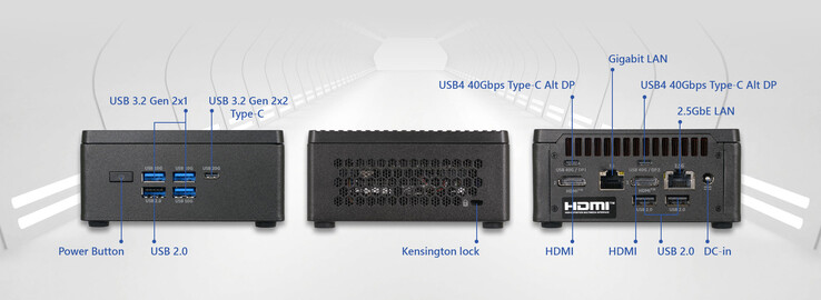 Puertos del mini PC (Fuente de la imagen: ECS)
