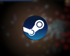 En la imagen, el logotipo de Steam superpuesto sobre una captura de pantalla borrosa del juego Power Fantasy. (Fuente de la imagen: Steam - editado)
