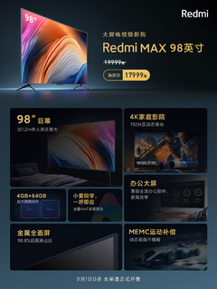 Redmi Max 98. (Fuente de la imagen: Xiaomi)