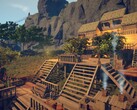Una imagen que muestra un edificio de «Survival: Fountain of Youth», actualmente a la venta en Steam.