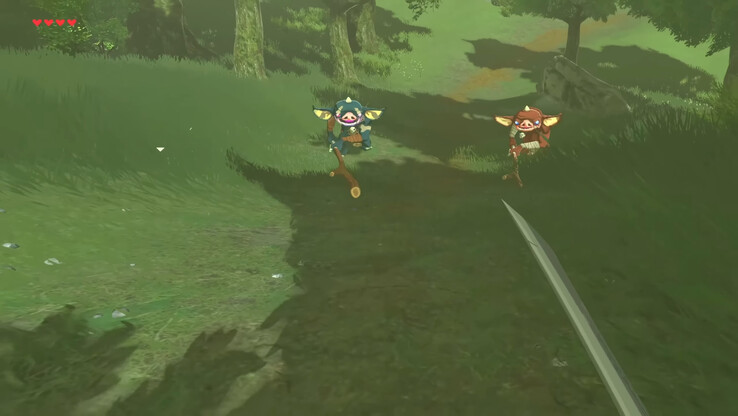 El mod Breath of the Wild BetterVR sigue siendo compatible con el combate en primera persona, incluidos los característicos parries con escudo de BOTW. (Fuente de la imagen: Crementif)