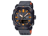 La serie Casio Pro Trek PRW-6900TFS (en la imagen) se presenta con una caja y una esfera de color gris oscuro, acentuadas por marcadores y manecillas naranjas. (Fuente de la imagen: @morgan_gshock en Instagram)