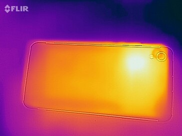 Mapa de calor de la parte inferior del dispositivo bajo carga