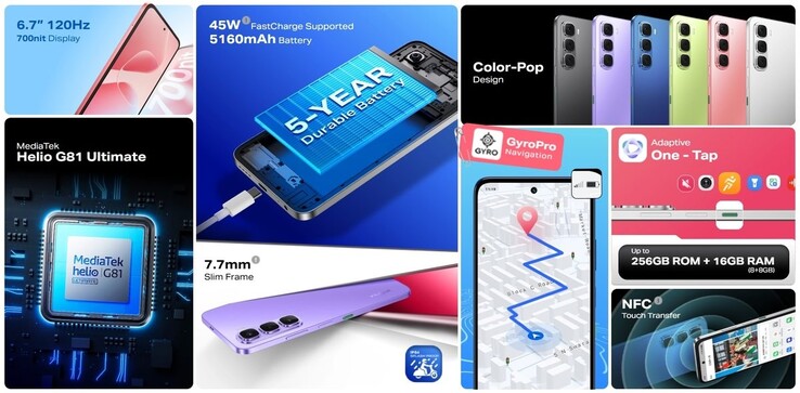 Características principales del Infinix Hot 60i (Fuente de la imagen: Infinix)