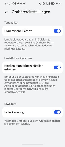 Ajustes de los auriculares: Google Android