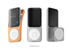 El Sidephone SP-01 (en la imagen) con el teclado Sundial y la funda de silicona. (Fuente de la imagen: u/gosidephone vía r/sidephone)