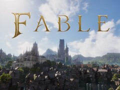 El logotipo de Fable con el mundo de Albion al fondo