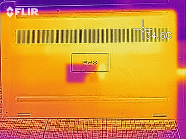 XPS 15 2018 (8300H) calor en reposo parte inverior