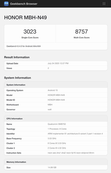 (Fuente de la imagen: Geekbench)