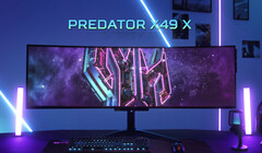 El Predator X49 X parece compartir el mismo panel QD-OLED Gen 2 que los recientes lanzamientos de RedMagic y Philips Evnia. (Fuente de la imagen: Acer)