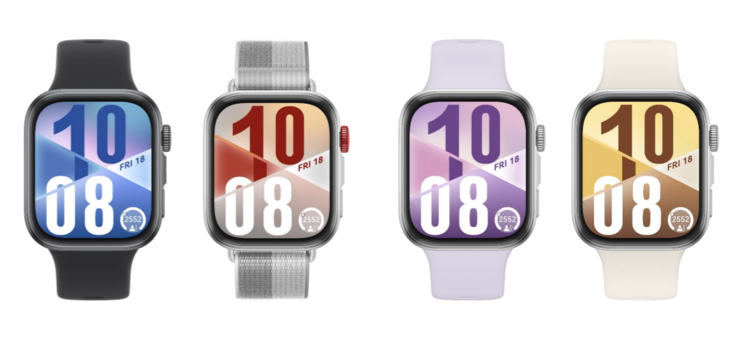 El reloj inteligente Huawei Watch Fit 4 está disponible en las cuatro combinaciones de colores que se muestran arriba. (Fuente de la imagen: Huawei)