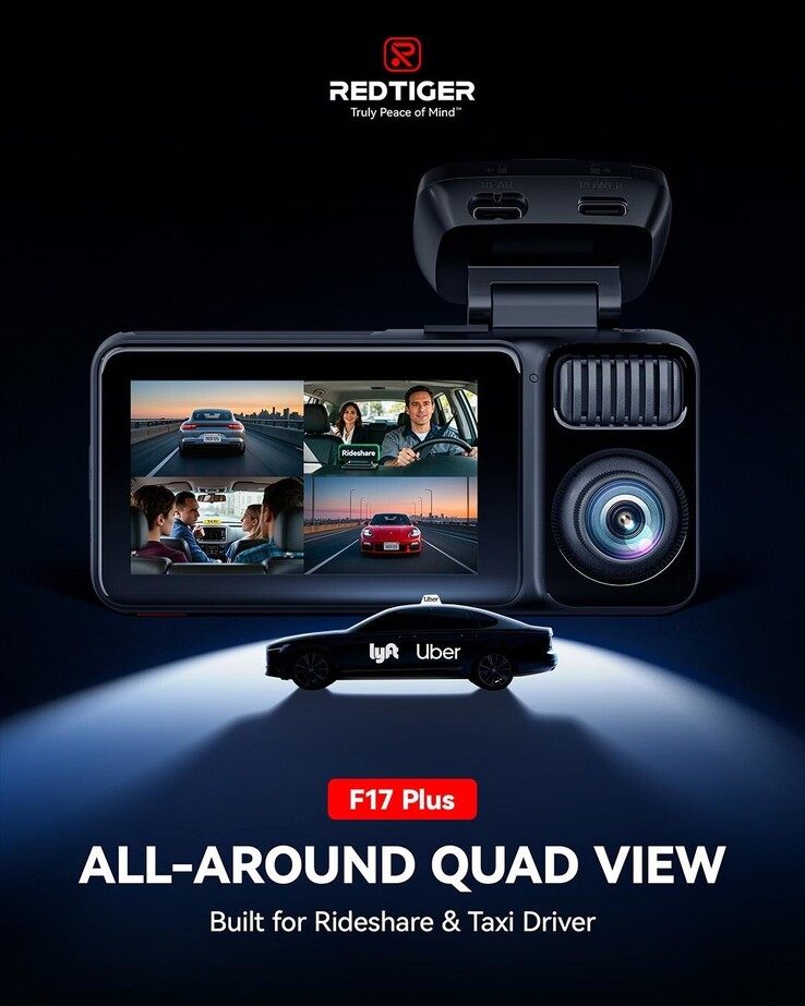 La dash cam Redtiger F17 Plus puede capturar secuencias de hasta 2,7k a 30 fps (Fuente de la imagen: Redtiger)
