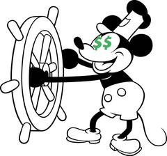 Disney vuelve a subir los precios de sus servicios de streaming, sólo un año después de la última subida. (Imagen: Steamboat Willy de Disney [en dominio público] con ediciones)